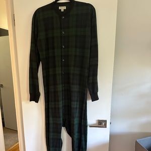 J. Crew Jersey union suit (pajama onesie) in Black Watch tartan